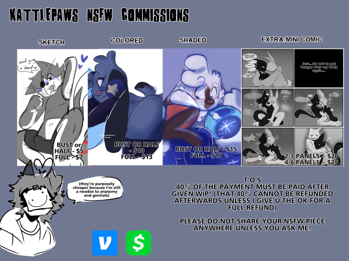 kattlepaws's tweet photo. KATTLEPAWS NSFW COMMISSIONS! 🔞🐾
(🧵 for more info!) https://t.co/180Cn4vZ90