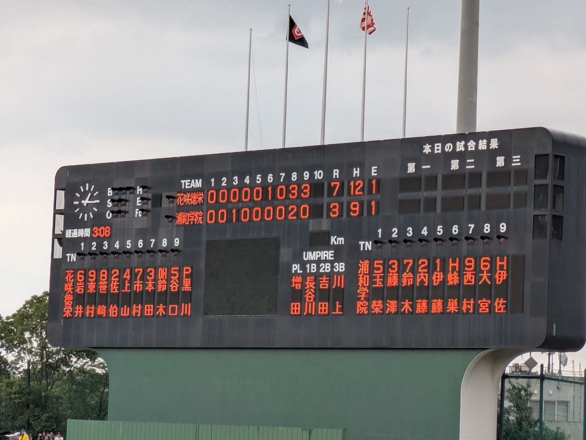 3jyahi's tweet photo. 試合終了
花咲徳栄7-3浦和学院 https://t.co/7KWirK61So