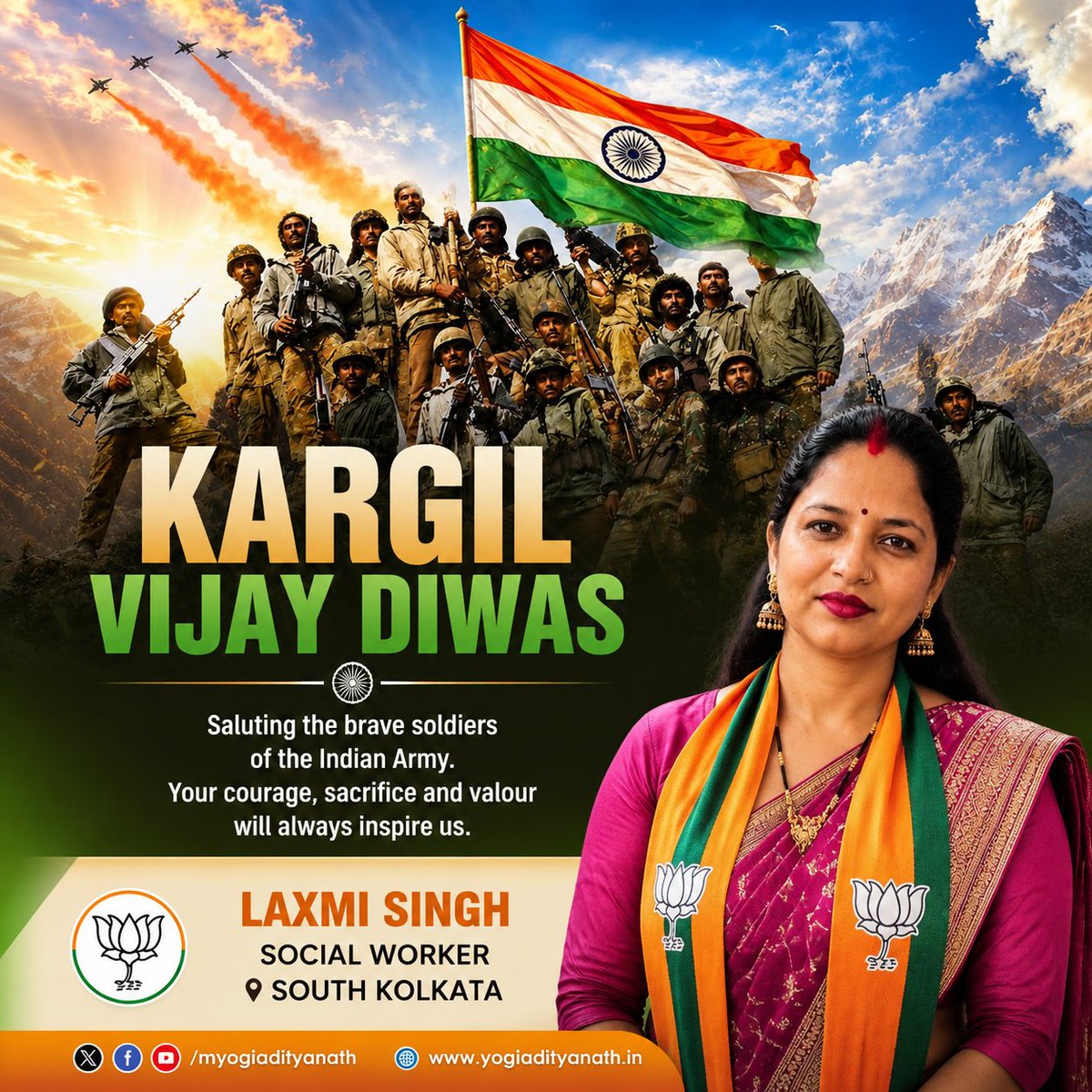 singhlaxmi4016's tweet photo. 🇮🇳 कारगिल विजय दिवस 🇮🇳
कारगिल की दुर्गम चोटियों पर अपने अदम्य साहस, शौर्य और सर्वोच्च बलिदान से भारत का मस्तक ऊँचा करने वाले सभी वीर सैनिकों को शत-शत नमन।
आपका त्याग, पराक्रम और राष्ट्रभक्ति सदैव हमें प्रेरित करती रहेगी।
जय हिंद! वंदे मातरम्! 🇮🇳
#KargilVijayDiwas #IndianArmy https://t.co/eLIU6Z861o