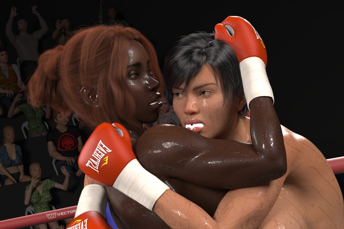 BiQbox's tweet photo. Sweaty clinch! 
Some test render with the ported boxing gloves.

Still trying to figure out how remake the UV/Normal/maps since the original maps are messy when applying custom texture directly.

Well, time will tell when I figure it out 😄 https://t.co/wV6H9PADXQ