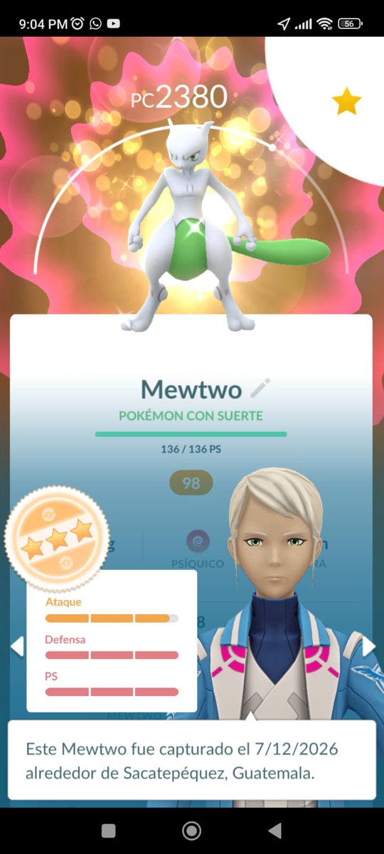 m98_alexander's tweet photo. @8BitCR no se si cuente pero este mewtwo, con mi compa ambos lo capturamos el mismo día y lo intercambiamos, y así fue como me salió. https://t.co/u8ZtEDKNkn