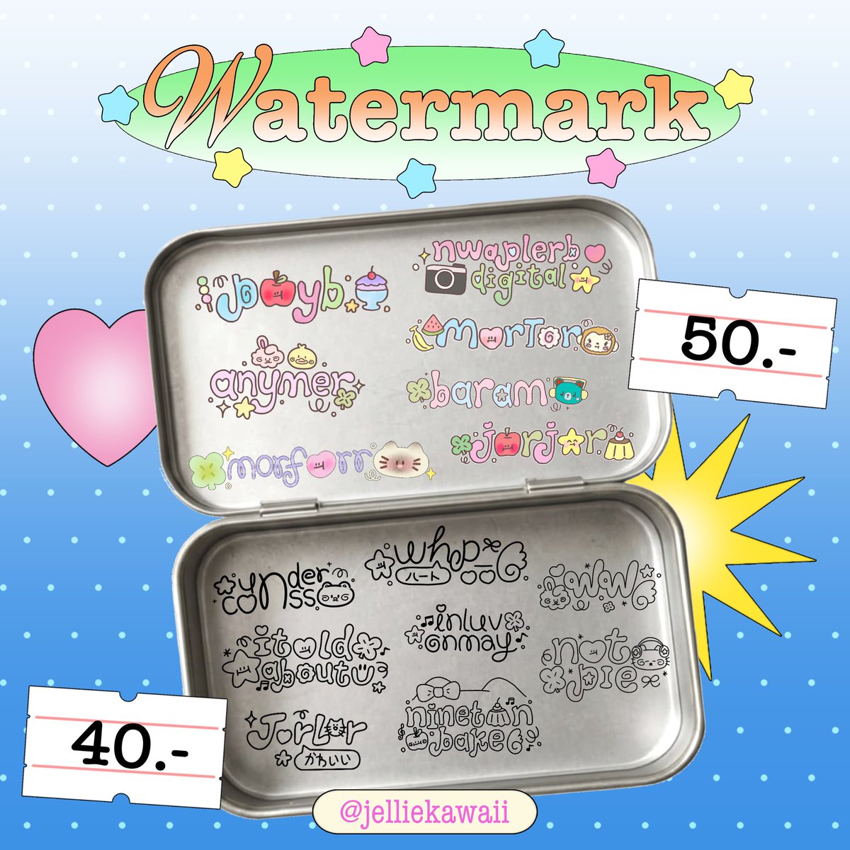 jelliekawaii's tweet photo. pls kindly rt 💞
commission open ✳️💬

🍓 แจก watermark 3 คน 👩🏼‍❤️‍💋‍👩🏻
       สุ่ม 31/07 ⭐️ 18:00

&amp; promotion sticker sheet ยังมีอยู่น้าคับ 

📥 ได้งาน 5-14 วัน * ตามคิว 
สนใจ &amp; สอบถาม <3 dem kub

#commissionTH #รับออกแบบลายน้ำ #ลายน้ำ #รับทำลายน้ำ
#รับออกแบบgiveaway #รับออกแบบของแจก https://t.co/doAN5pSU9v
