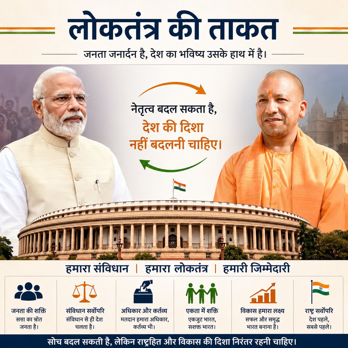 veeportal's tweet photo. @REAL___HINDUVT लोकतंत्र की सबसे बड़ी ताकत जनता का विश्वास और संविधान है।
नेतृत्व समय के साथ बदल सकता है, लेकिन राष्ट्रहित, विकास, सुशासन और लोकतांत्रिक मूल्यों के प्रति हमारी प्रतिबद्धता निरंतर रहनी चाहिए।
🇮🇳 #India #Democracy #Constitution #ViksitBharat #NationFirst https://t.co/5Bh4SeLpzm