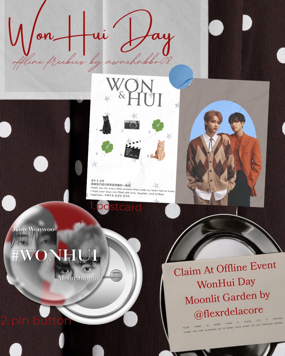 mwnchnbbo08's tweet photo. ꒰ྀི wonhui day freebies by @mwnchnbbo08 ꒱🐱ྀི 🐈‍⬛ ྀི

made with lots of love for wonhui day ♡

# claim at: MOONLIT GARDEN
by @flexrdelacore 

<very limited qty>
hope to see you there! 𓍢ִ໋🌷͙֒ https://t.co/q5EWTAh7Sh