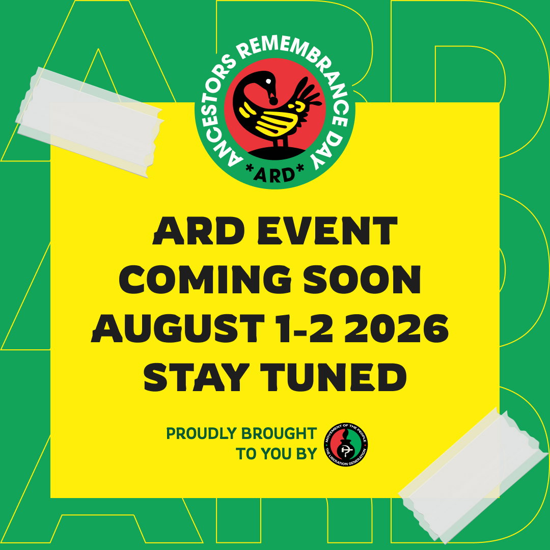 MOVEMENTOFTHEP1's tweet photo. RETURN TO REMEMBER. RETURN TO RISE. 🕯️ 
This August 1st and 2nd, we move beyond remembrance, we relearn, reclaim, rebuild and celebrate.
Liberation generation. 
#ARD2026 #Sankofa #ReclaimYourRoots #ReturnToRise #LiberationGeneration https://t.co/eYm5nBWcm7