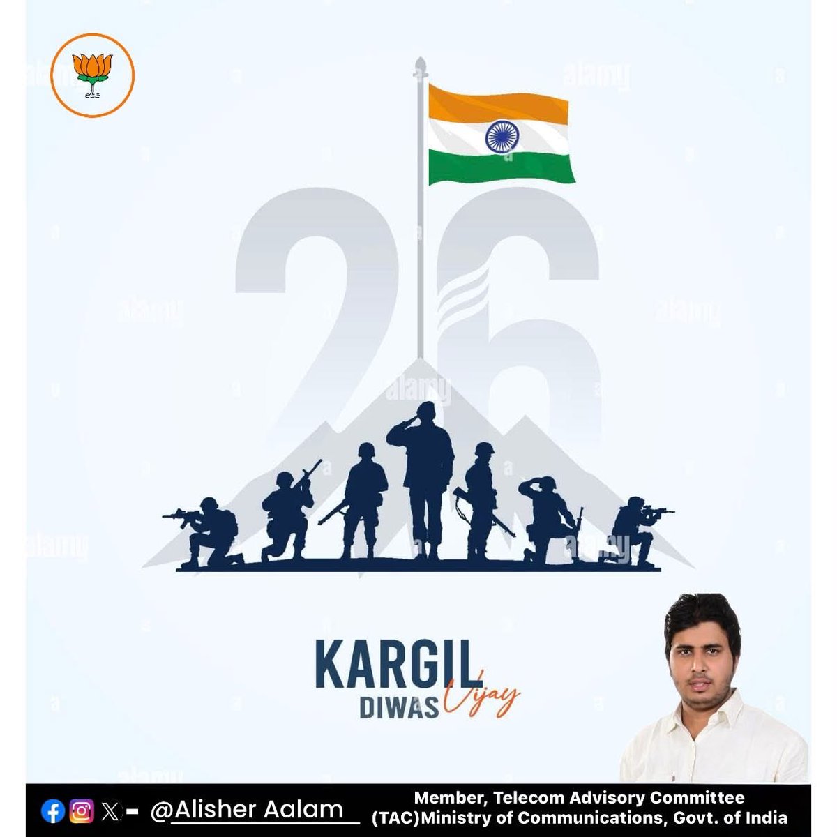 AlisherAalam's tweet photo. कारगिल विजय दिवस की सभी को हार्दिक बधाई।

यह दिवस हमारे #वीर #सैनिकों के शौर्य, त्याग और राष्ट्रनिष्ठा का अमर प्रतीक है। 

#मातृभूमि की #रक्षा हेतु अपने #प्राणों का #उत्सर्ग करने वाले #भारतीय सेना के सभी अमर वीरों को शत-शत नमन।

जय हिंद।

#KargilVijayDiwas https://t.co/KIQMrWEXYg