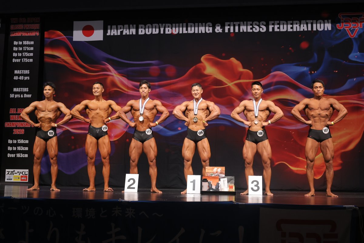 VITUPofficial's tweet photo. 第18回日本クラシックボディビル選手権大会
180cm超級
優 勝：白井寛人
第2位：山部元樹
第3位：三枝慧
第4位：藤井勝巳
第5位：丸橋拓馬
第6位：今古賀翔 https://t.co/gouQLQDbKK