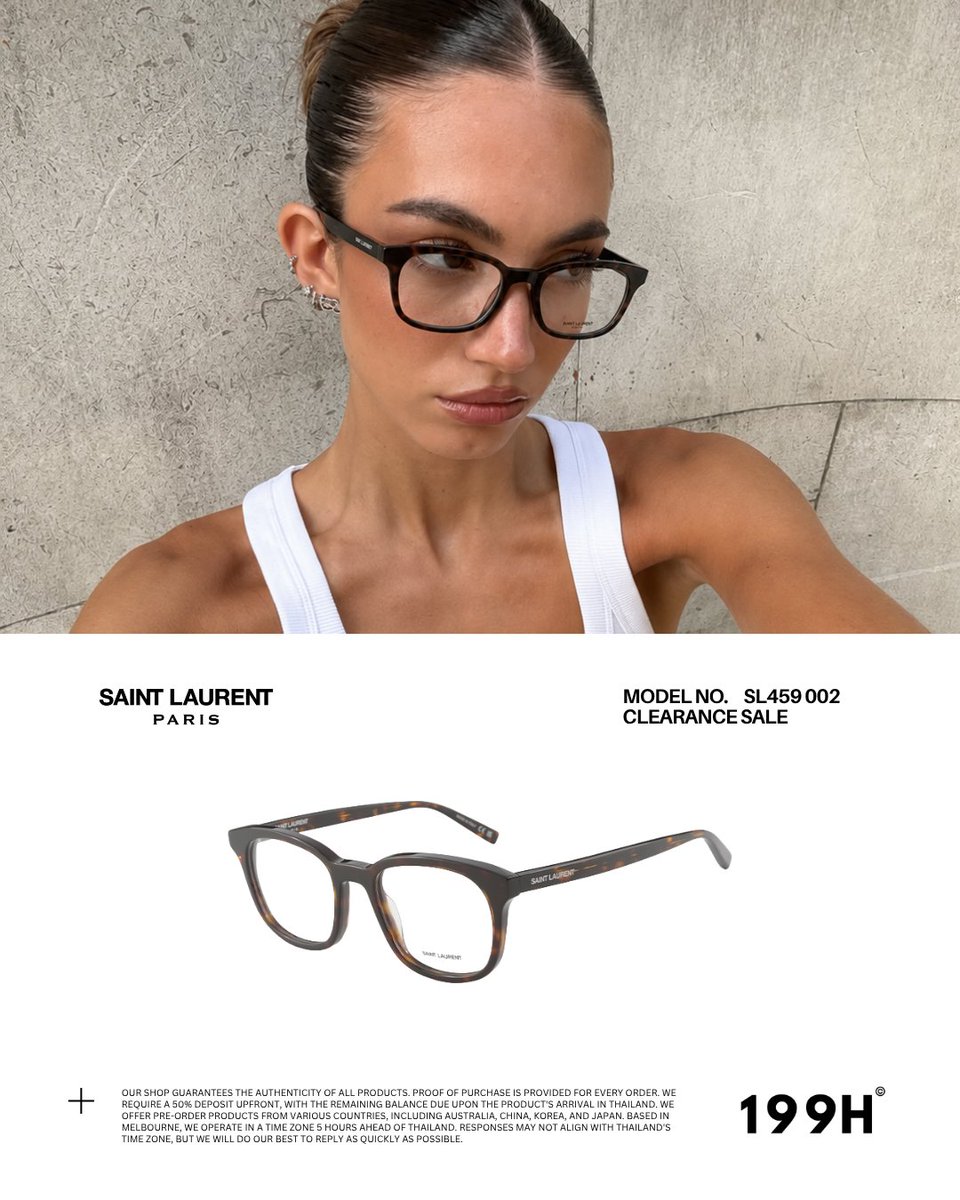 199hbkk's tweet photo. YSL ~ กรอบแว่นตา Clearance Sale 👀💨 นำไปตัดเลนส์ใหม่ตามค่าสายตา

💫 เหลือ 3,990.- { มีจำกัด } 
มาพร้อม case สำหรับเก็บแว่น
♡ { สินค้ารับประกันแท้ 100% จากบ.แว่น}
♡ พรีออเดอร์ 14 วัน สอบถาม DM / Line https://t.co/a1kVzahzWK