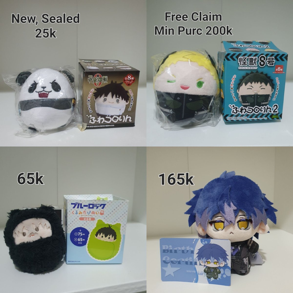 namjuwon18's tweet photo. WTS FUWAKORIN, TAPINUI &amp; 10CM DOLL

- Panda fuwakororin new sealed 25k
- Nagi tapinui 65k
- Flin Genshi  Impact Fandmade 10cm doll 165k
- Free Claim Fuwakororin Kikoru min purchase 200k

#warungjjk #warungbllk #warunggenshinimpact https://t.co/6WVpKaR2FY