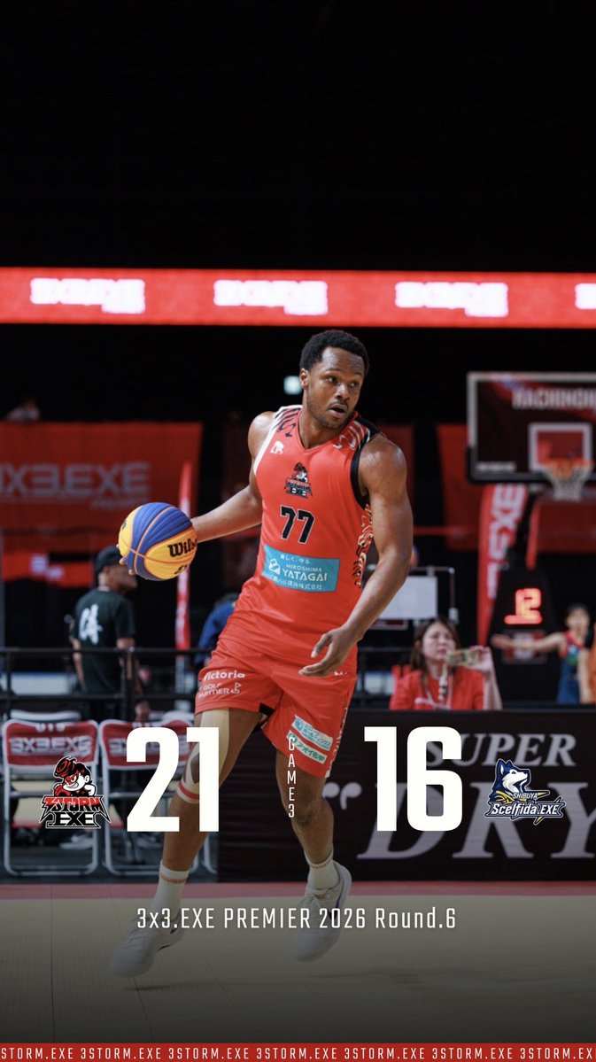 3STORM3x3's tweet photo. ROUND.6 ALL CONFERENCE 

🆚 SHIBUYA SCELFIDA.EXE
21対16
WIN🏆

NEXT GAME
15:20
🆚 SHONAN SEASIDE.EXE

https://t.co/iLC3pxW0fj

#3STORMEXE #3x3EXE https://t.co/fZmTNmSCVf