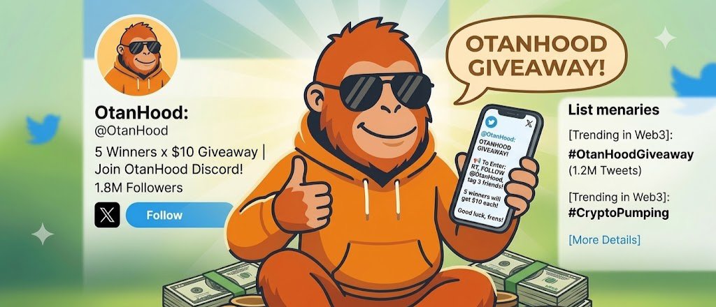 OtanHood's tweet photo. 🚀 $50 USD GIVEAWAY FOR VERIFIED ACCOUNTS! 🚀

Calling all blue checkmarks! We are giving away $50 USD total to 5 lucky winners ($10 USD each)! 💰🔵✨

Discover our project here:
👉 https://t.co/ld0vvGWn20

How to Enter :

1️⃣ Follow our Twitter account
2️⃣ Verified Accounts Only (Blue Checkmark 🔵)
3️⃣ Like & Retweet this Giveaway Tweet
4️⃣ Like & Retweet this post : https://t.co/9EFHEL98TY
5️⃣ Tag 3 friends & drop your Solana (SOL) Wallet Address in the comments!

⏰ Deadline: August 10, 2026 (23:59 WIB)
🎲 Winner Selection: August 11, 2026 (Provably fair draw via https://t.co/2XreNPF8Lj)

Let's build the Otanhood community together! 🌕🚀

#Giveaway #CryptoGiveaway #Solana #Memecoin #Airdrop #Otanhood #XVerified