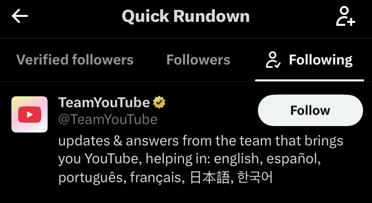 snmn8481's tweet photo. Will your YouTube channel ever come back? (Bro followed team YouTube LMFAO they don’t care) https://t.co/p3yTbemXV2