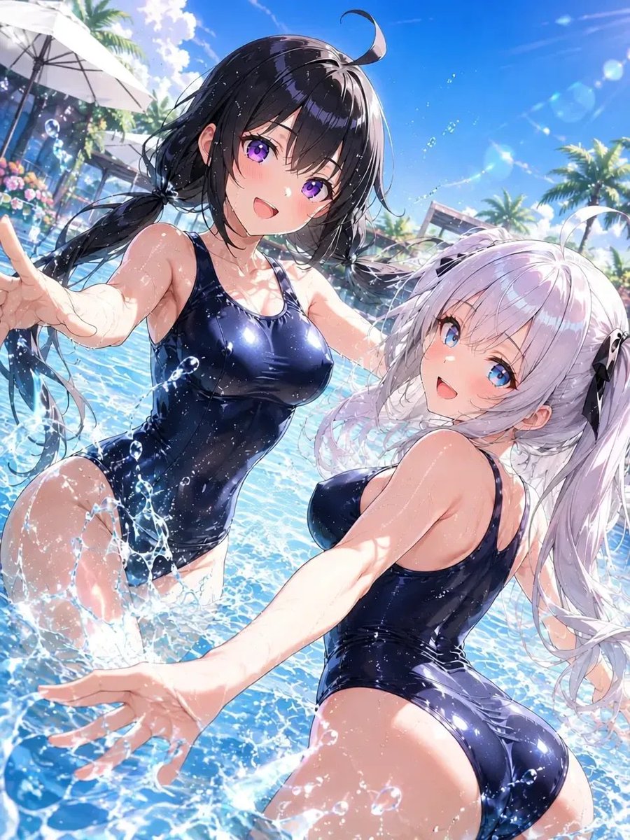 UlrichsFrau's tweet photo. 露水ちゃん💕来てくれて嬉しい～🥰✨
一緒にあそぼあそぼっ😆🙌✨
お水の掛け合い、楽しいよね～🤗✨
#日曜スク水部みた人も部員になる
※このタグはフリータグです

SFW Illustration https://t.co/R8jqeUlJj8