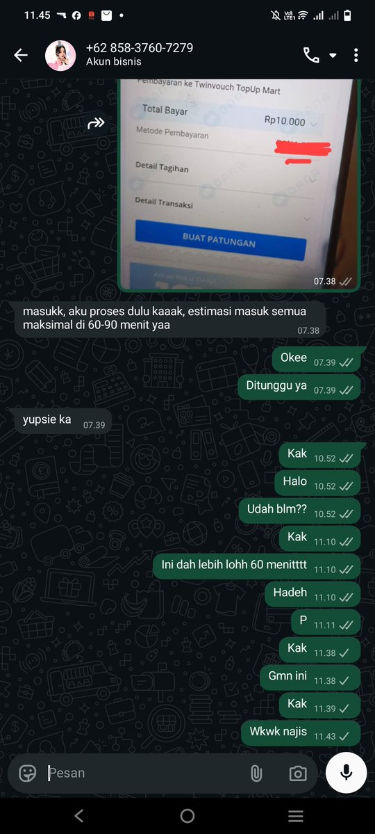 ccelinerara's tweet photo. HELP RT PENIPU YAA ‼️
Ga seberapa tapi kaya jirlah gue nih lagi serius butuh, lagian chat dari awal udah janggal sih guys, cuma gue mencoba percaya aja eh taunya beneran scam anjing astaga, makan tuh duit ga seberapa. 

+6285837607279 tuh nomornya #zonauangㅤ #zonaba https://t.co/U8gMs3Ateu