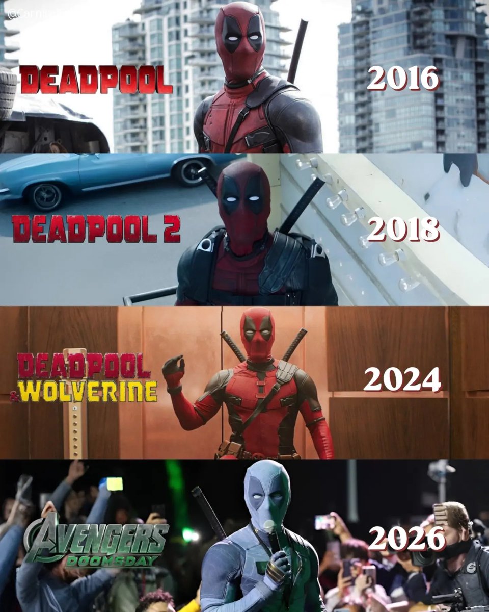 Cine_vichaar's tweet photo. Deadpool returns in the iconic grey suit in Avengers: Doomsday. Marvel Jesus has returned. https://t.co/hnd7z5bKfi