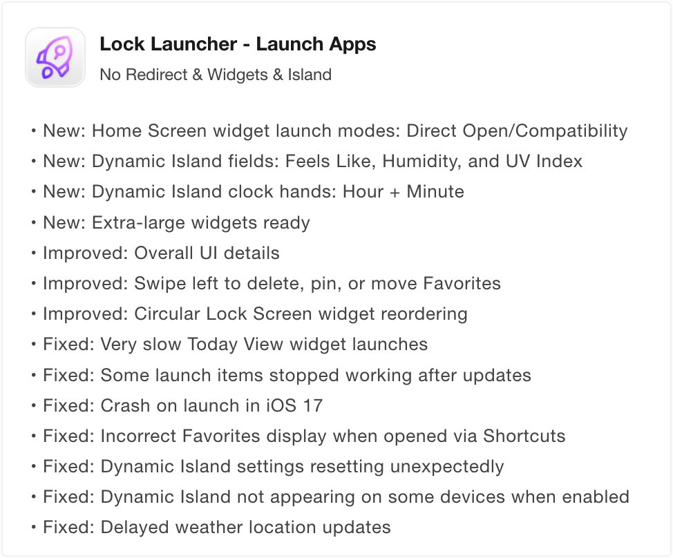 LockLauncherApp's tweet photo. 🚀 [BIG UPDATE] Lock Launcher v2.0.9 is here!
⏬ https://t.co/z9fLGTmsSz
🎉 iOS 27 Extra Large Widget &amp; Launch apps directly—no extra redirects
・4 new features
・3 improvements
・7 fixes https://t.co/4KrvUINPSP
