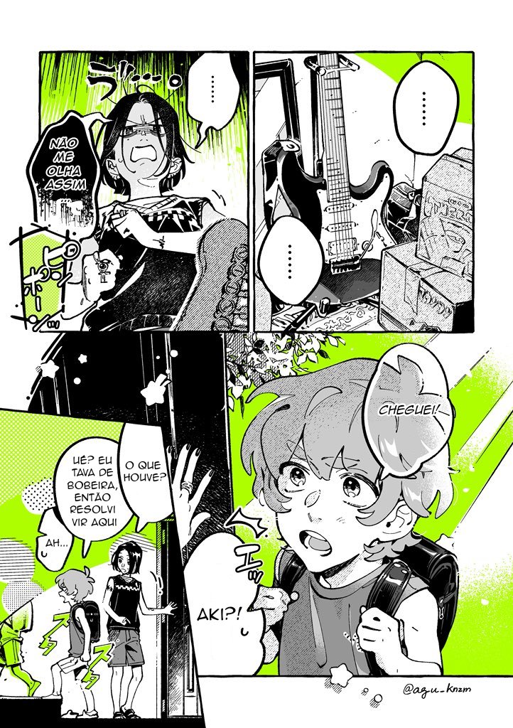 oosawagirlie's tweet photo. TRADUÇÃO DO CAPÍTULO DE HOJE !! 💚

a mitsuki isso aqui 🤏🏻 de pegar na guitarra, foi QUASE . e o aki é um amorzinho, muito meu pitico mesmo ! https://t.co/rUchraoxi1