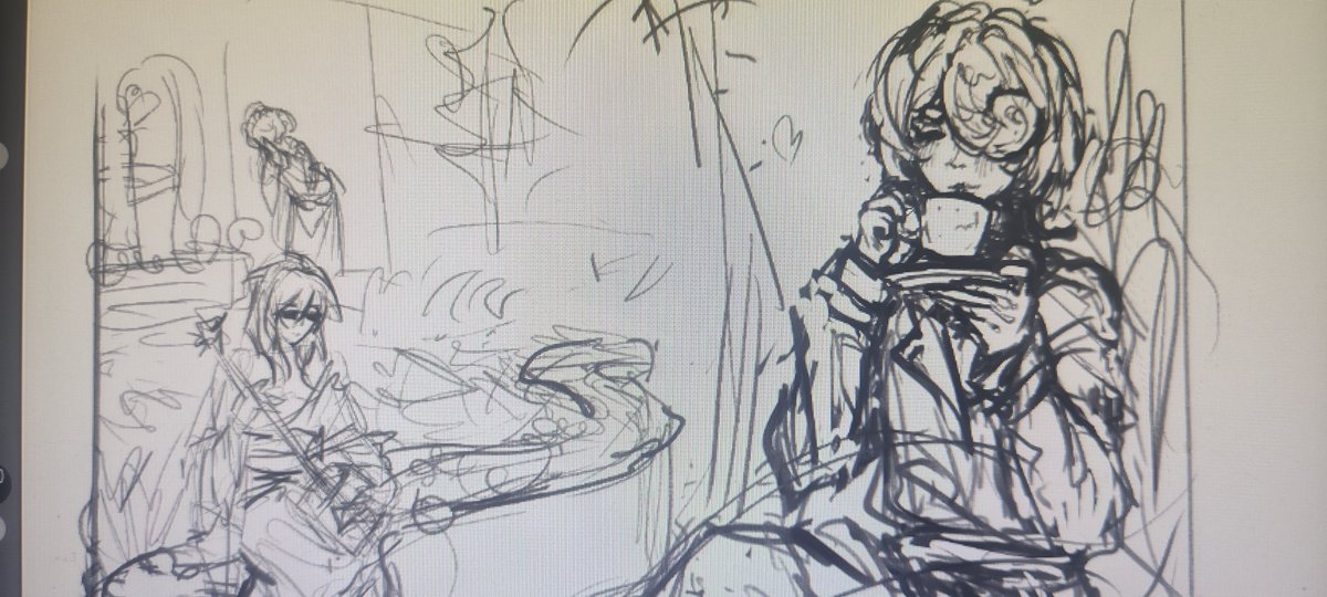 Yum1ra's tweet photo. Sketch! Will it be a huge painting? 🤔 #sketch #OC https://t.co/bxA5xRVawn