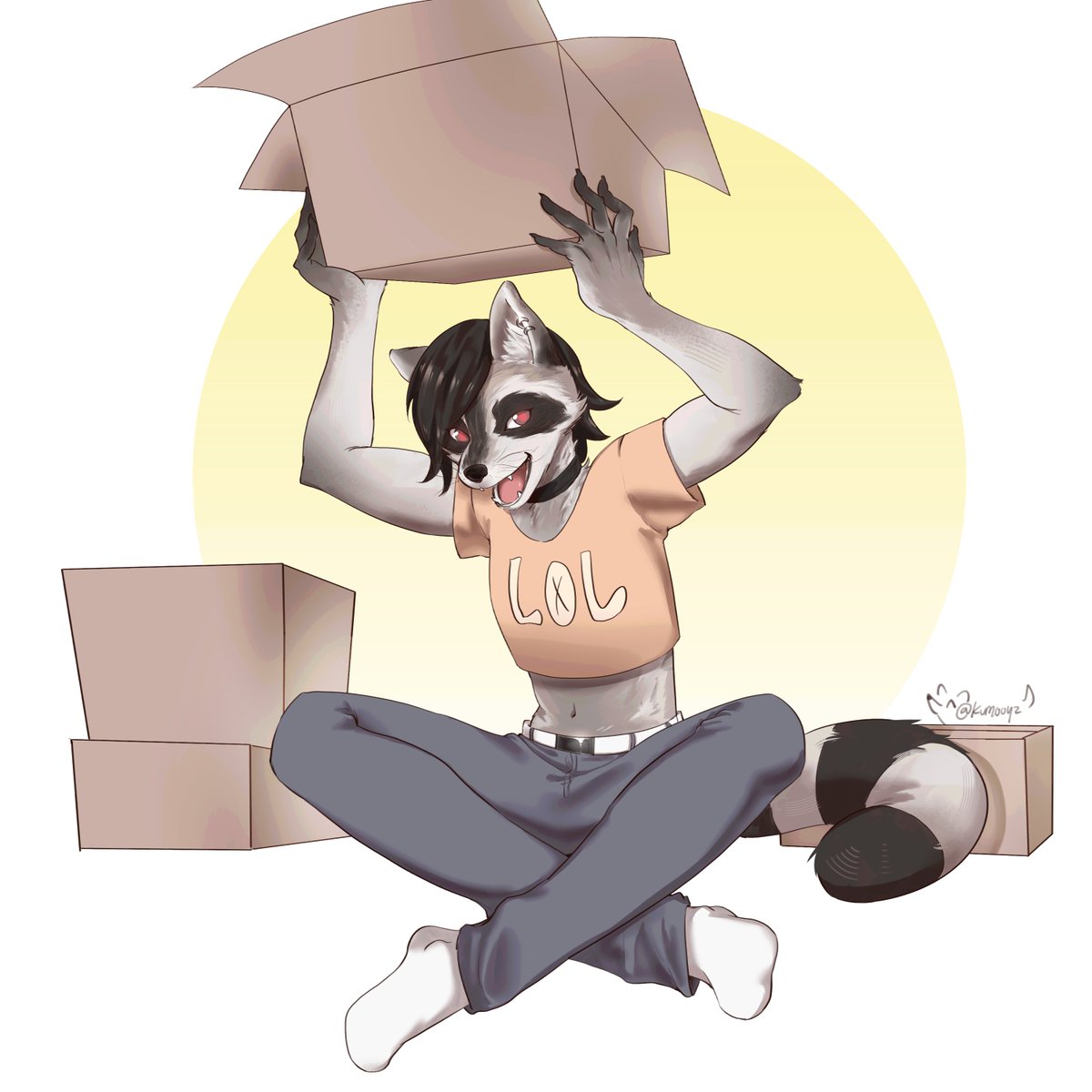 kumoo42_'s tweet photo. My first ever fursona! based off mountain of boxes i hoard on the corner of my bedroom and thought i should definitely choose racoon

#furryart #furryart #ocㅤㅤ https://t.co/hQ4qBxhnne