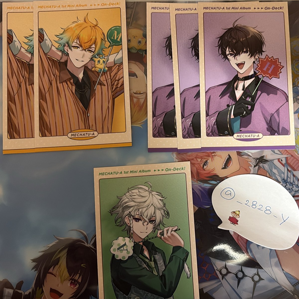 _2828_y's tweet photo. 【MECHATU-A On-Deck! Oriens Dytica トレカ トレーディングカード 特典 交換】

譲）画像
求）💡

纏めての方優先いたしますので返事にお時間いただく可能性ございます。
郵送での交換希望

お気軽にお声がけください。 https://t.co/s3Xc7v56NO