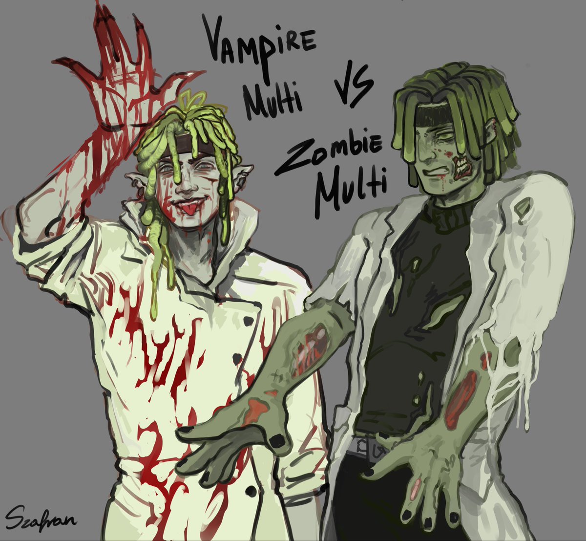 szaffran_'s tweet photo. zombie multi or vampire multi??? #qsmp #youngmulti https://t.co/iLtvOykcUp