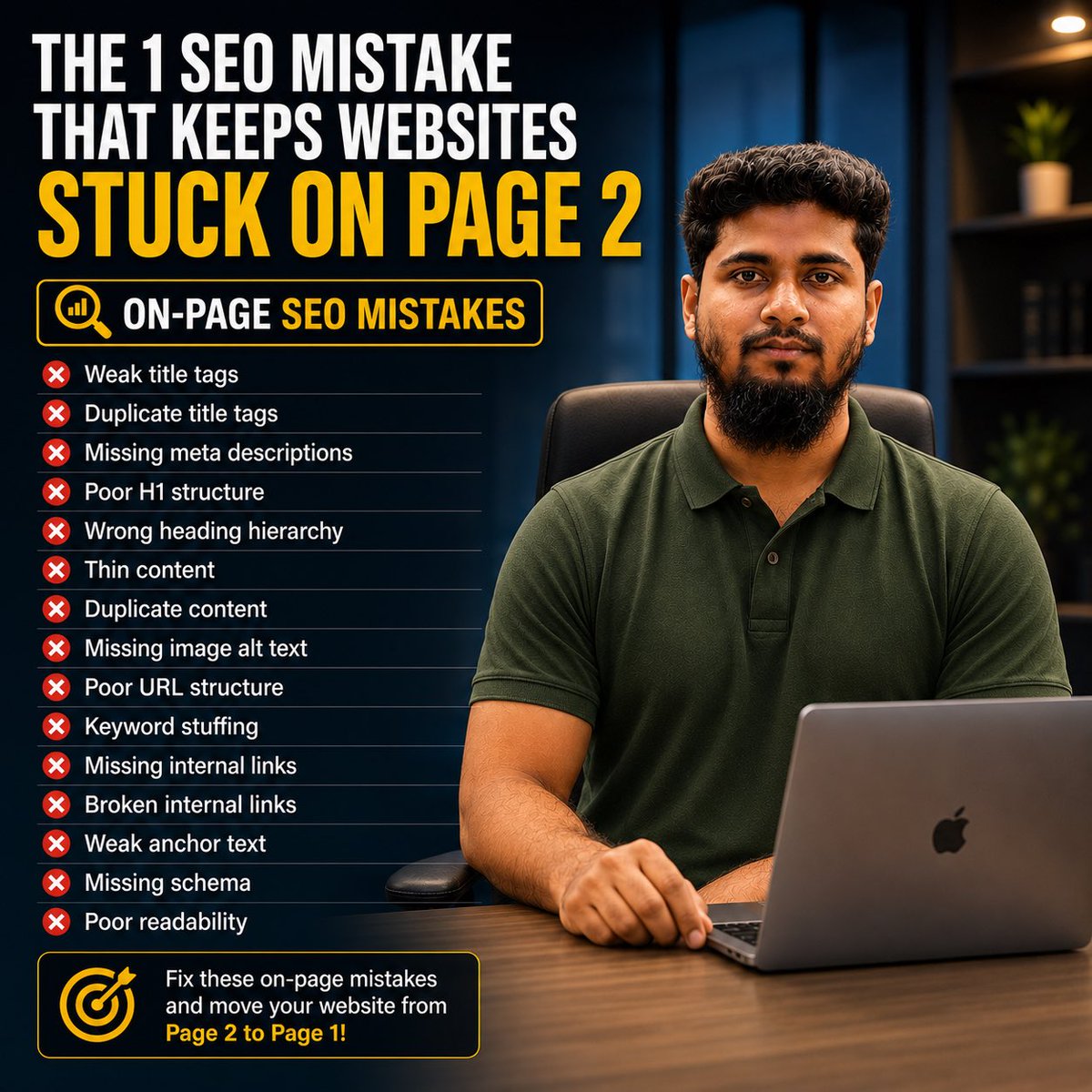 SayedGrowth's tweet photo. ⚠️ The #1 SEO Mistake That Keeps Websites Stuck on Page 2 https://t.co/Dq3OeiJXB2