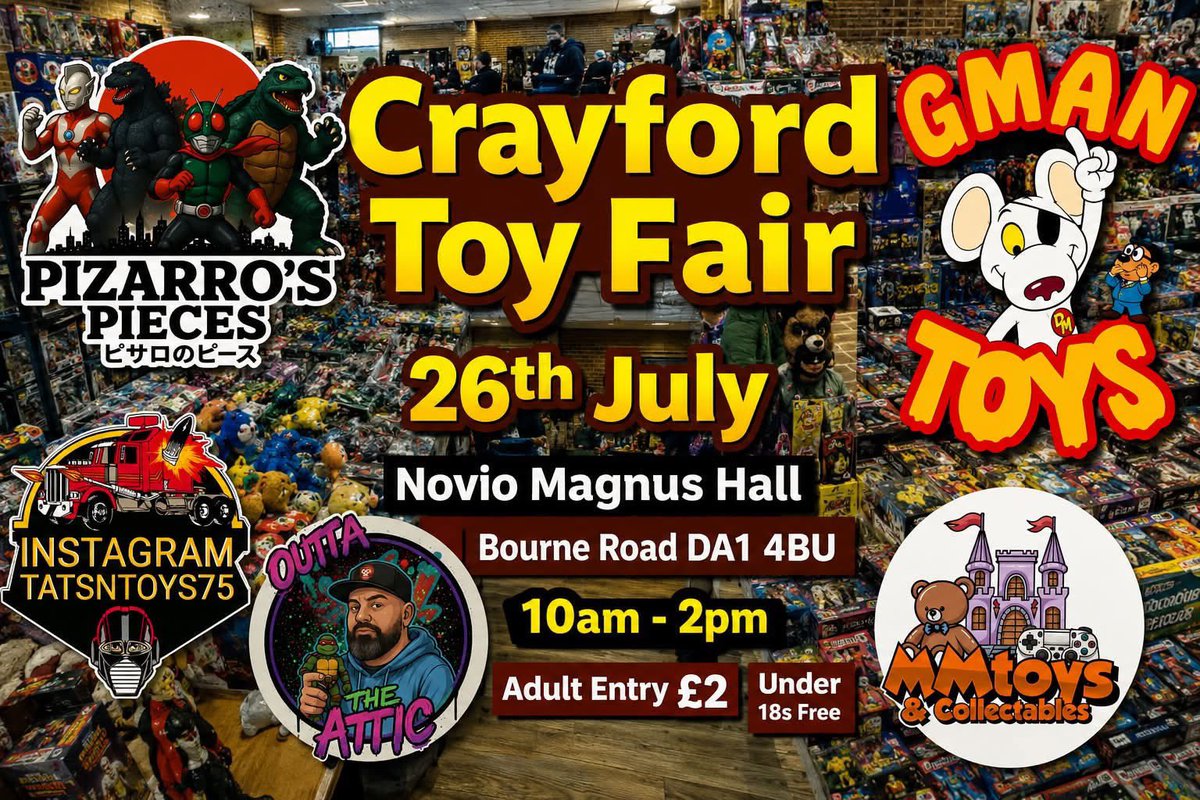 vtgtoyscomics's tweet photo. Toy Fair TODAY!!
#toys #comics #vintage #retro #crayfordtoyfair https://t.co/FkpQiUCmwq