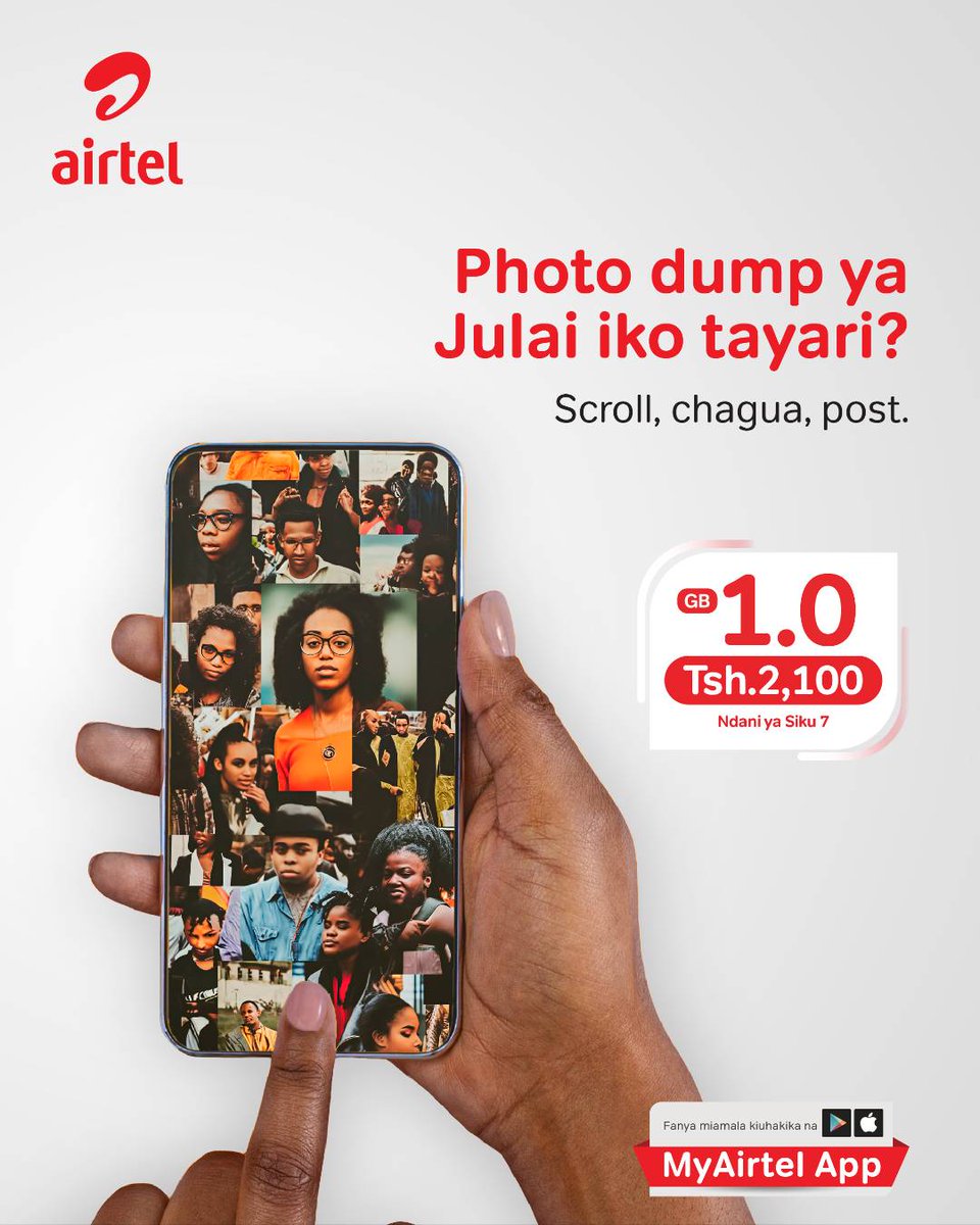 airtel_tanzania's tweet photo. Kumbukumbu za mwezi mzima ziko hapa ni kupost tu wanao waone.
#SmartaWithData #MyAirtelApp https://t.co/XTDw2X95Ae