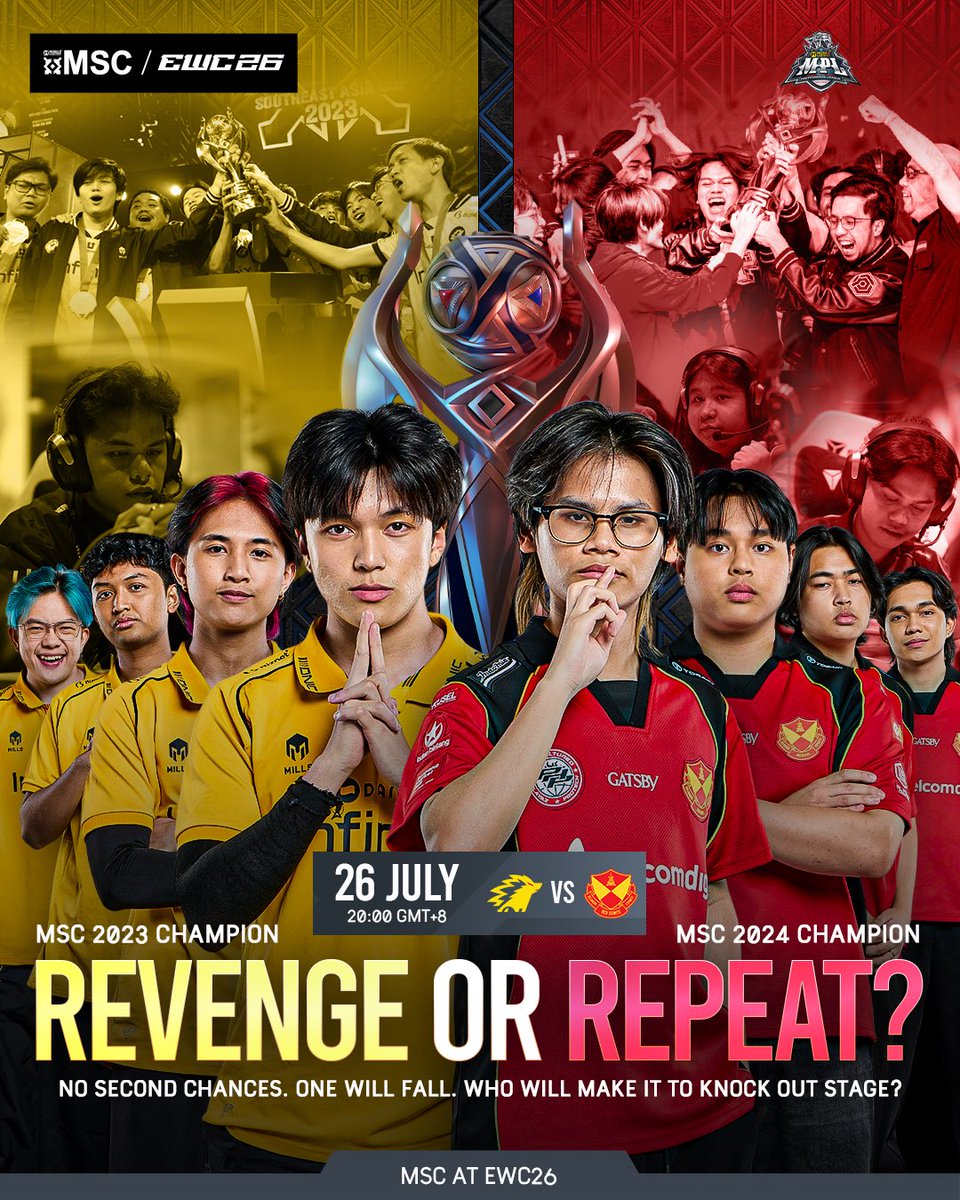mplidofficial's tweet photo. Terakhir kali mereka bertemu pada saat SRG memenangkan Trophy pertama nya.

Sekarang saatnya ONIC membuktikan bahwa mereka juga masih sangat pantas untuk merebut kejayaan mereka! 🔥

✨Support Vitality dan ONIC berlaga di MSC at EWC 2026
📅 Main Stage: 22 Juli - 1 Agustus 2026
📅 Grand Finals: 1 Agustus 2026

Nonton keseruannya secara live di YouTube, Facebook, dan Tiktok MPL Indonesia‼️

#MSCatEWC26 #MSCatEWC26MainStage #WellPlayed #Narrative #ONIC SRG