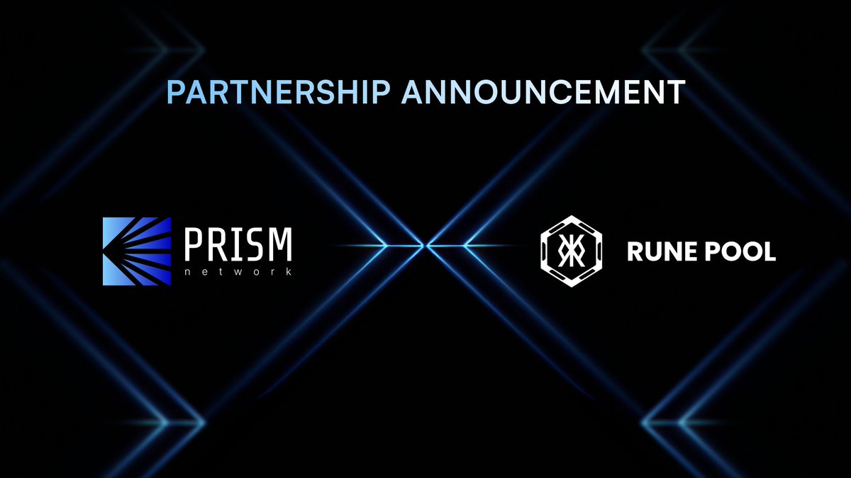 PrismNetwork_io's tweet photo. Prism Network × @RunePoolBTC
#RunePool is a decentralized liquidity infrastructure enabling AI Agents to access capital and execute autonomous strategies on-chain.
Together, Prism and RunePool explore new possibilities for AI-powered strategies and the Agent Economy.
#Web3 #AI https://t.co/fWHCkaFrXA
