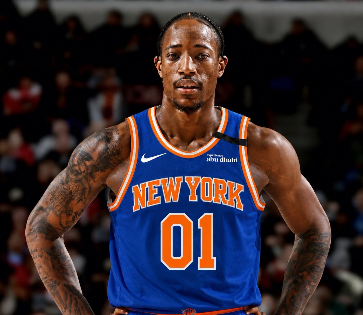 EddiePresti_'s tweet photo. I know the Knicks don’t necessarily need Derozan but he would be the best 6th man in the NBA. One last roster spot for 2.45M? YES or NO? I’m IN https://t.co/MataE8LCXi