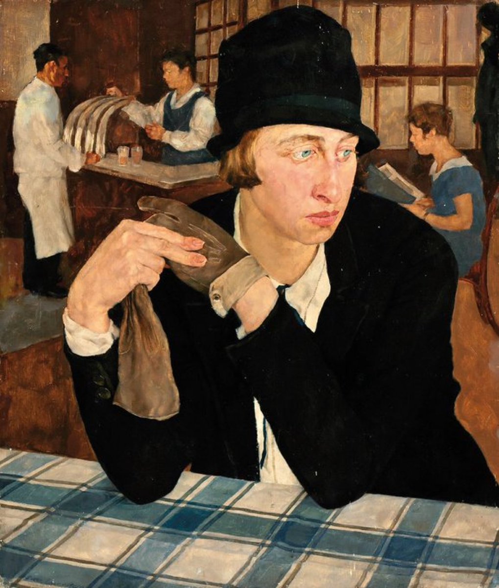porta_fotos's tweet photo. "En el restaurante" (1927) de la artista alemana Lotte #Laserstein (1898-1993) fue una destacada pintora germano-sueca conocida por sus retratos realistas.
La época del Berlín de los años 20, reflejando a la "nueva mujer" y personajes modernos de la gran ciudad. https://t.co/7XduGVJLNA