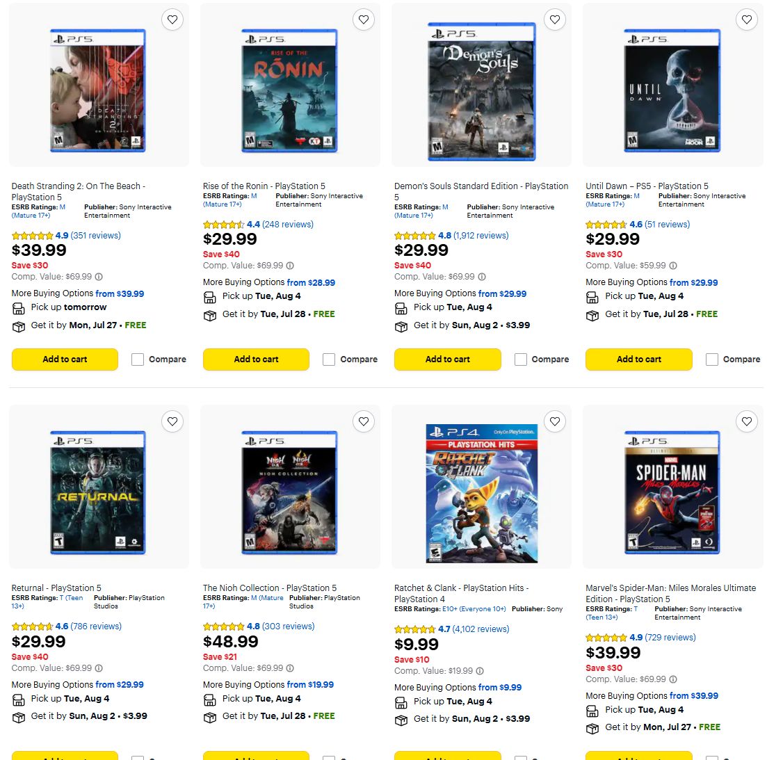 Wario64's tweet photo. Sony PlayStation PHYSICAL games sale at Best Buy https://t.co/140tW7gxIL #ad https://t.co/QBKlqd9yVn