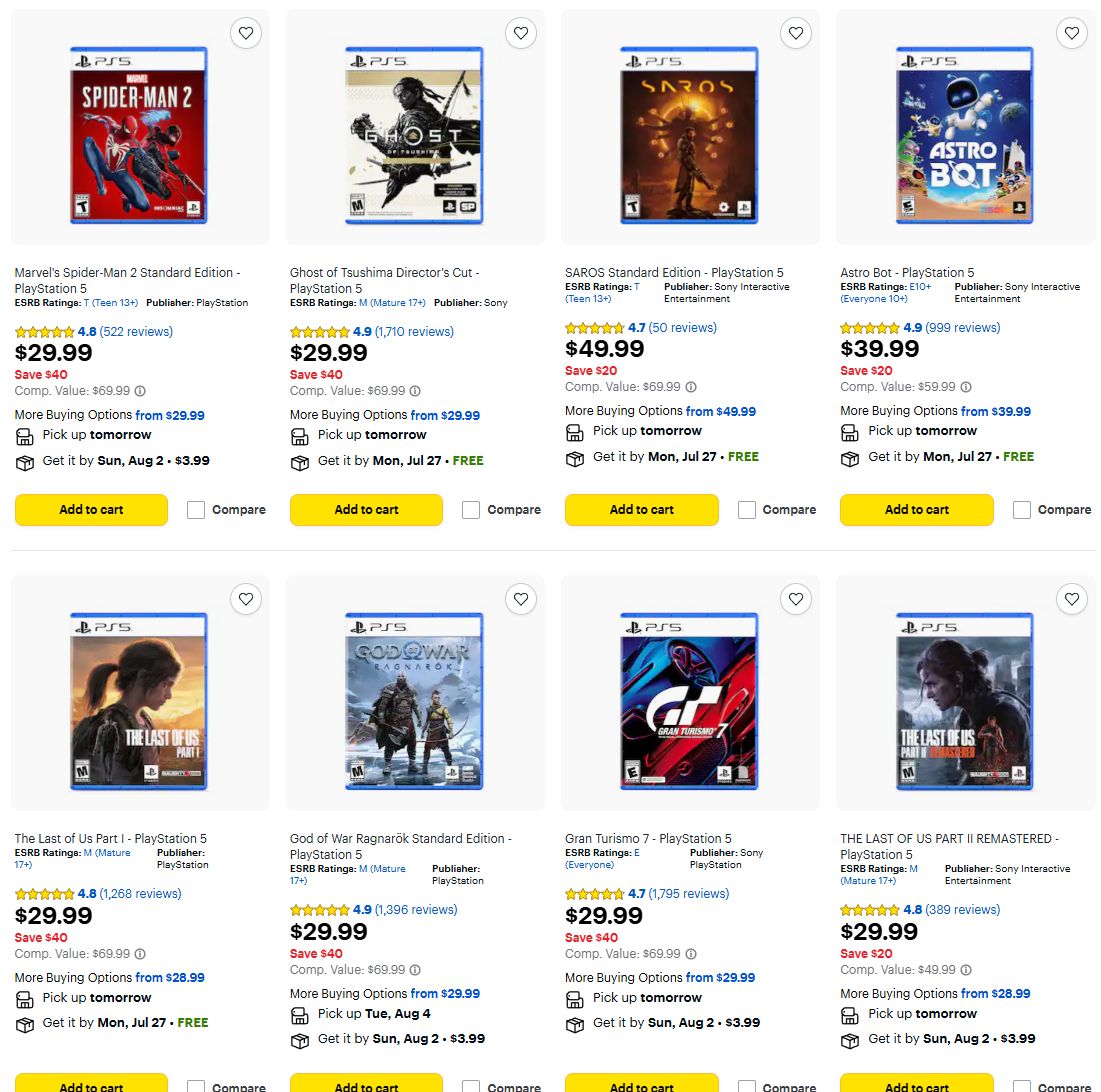 Wario64's tweet photo. Sony PlayStation PHYSICAL games sale at Best Buy https://t.co/140tW7gxIL #ad https://t.co/QBKlqd9yVn