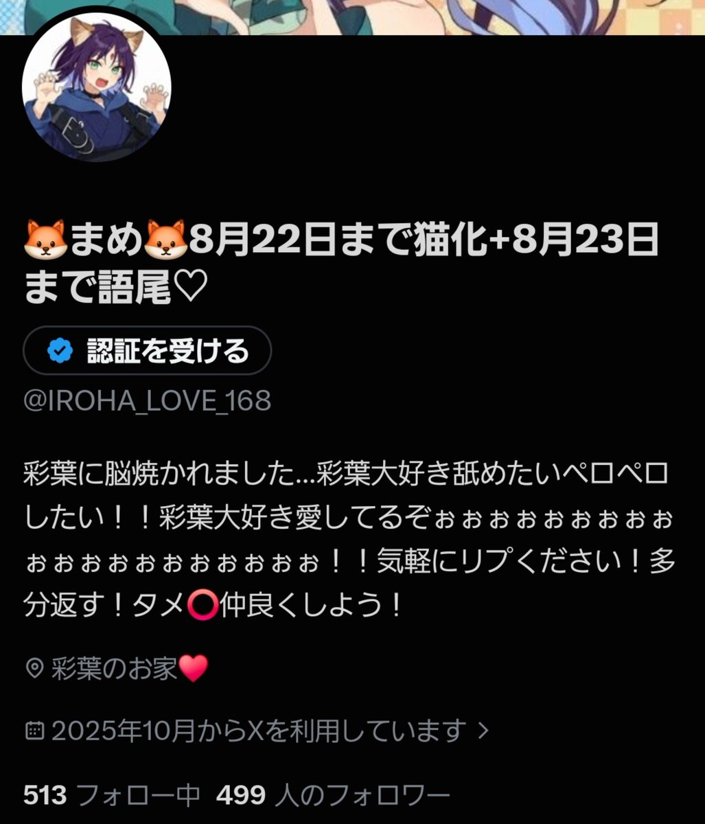🦊まめ🦊8月22日まで猫化+8月23日まで語尾♡ tweet media