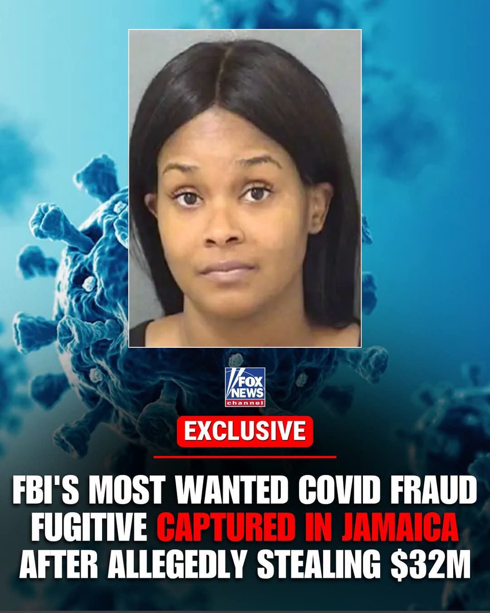 Real_Ames's tweet photo. 🚨 THIS STORY IS NUTS.

One of the FBI’s most wanted alleged COVID fraud fugitives is back in the U.S. after being captured in Jamaica.

According to FBI Director Kash Patel, the suspect had allegedly been hiding under a FAKE IDENTITY while on the run from charges connected to a staggering $32 MILLION pandemic relief fraud scheme.

And apparently, they’ve been busy — authorities say this is the FOURTH alleged “Most Wanted Fraudster” captured in just FIVE WEEKS.

You can run. You can change your name. You can hide in another country.

But apparently, you can’t hide forever. 👀

“Those who steal from American taxpayers have nowhere to hide.”

32 MILLION is INSANE!    I had to miss work ( I was an "essential worker") to homeschool my daughter because of the pandemic... her school shut down ..  and I  couldn't get ANY pandemic relief funds.... and I saw co workers  in my exact same situation that received help.  Go figure.
