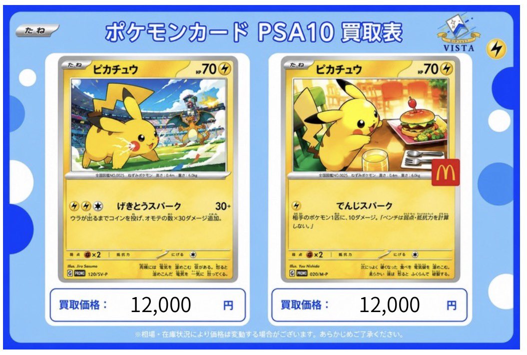 PSA10強化買取‼️ ピカチュウ.激闘スパーク 10個限定🔥 マクドナルド