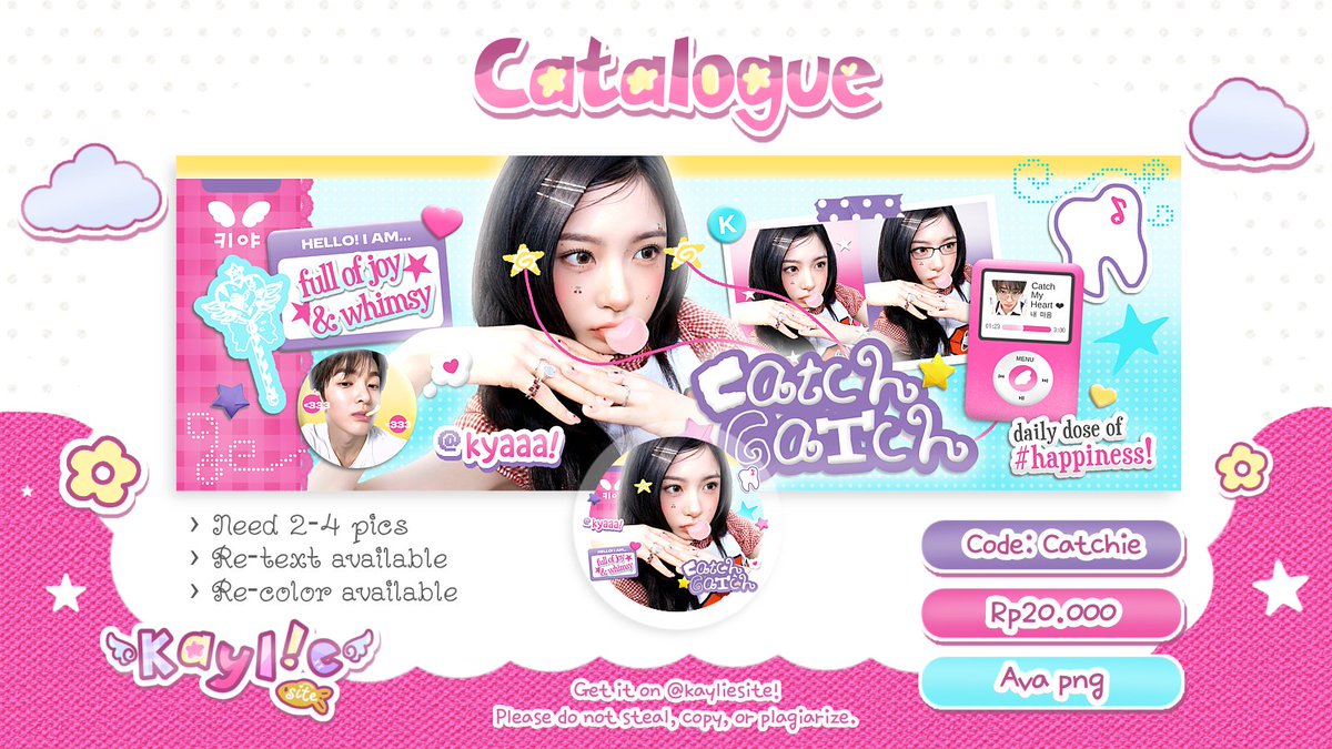 kayliesite's tweet photo. Any reposts are appreciated  Ꜥ 🐬 🎼 ᨳദ

꒰ OPTIP LAYOUT ꒱  🦷 cAtchie is trying tO cAtch your heArt! .. grab yours before it's too late 📞💭 ada special price loh, jajank ke bawah sini!

⏰️ Mulai malam ini (26/7) 🩷 @ 19.00 WIB
Layout wabis &amp; X #bealanja https://t.co/OttIBHvTMJ