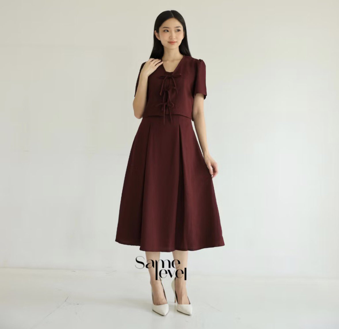 shopee dress formal MissJophiel Women V Neck Ruffled Half Sleeeve Long Pleated Floral Wedding Party Guest Dresses Champagne / Floor Length / US14 Back zipper shopee dress formal Graduation US