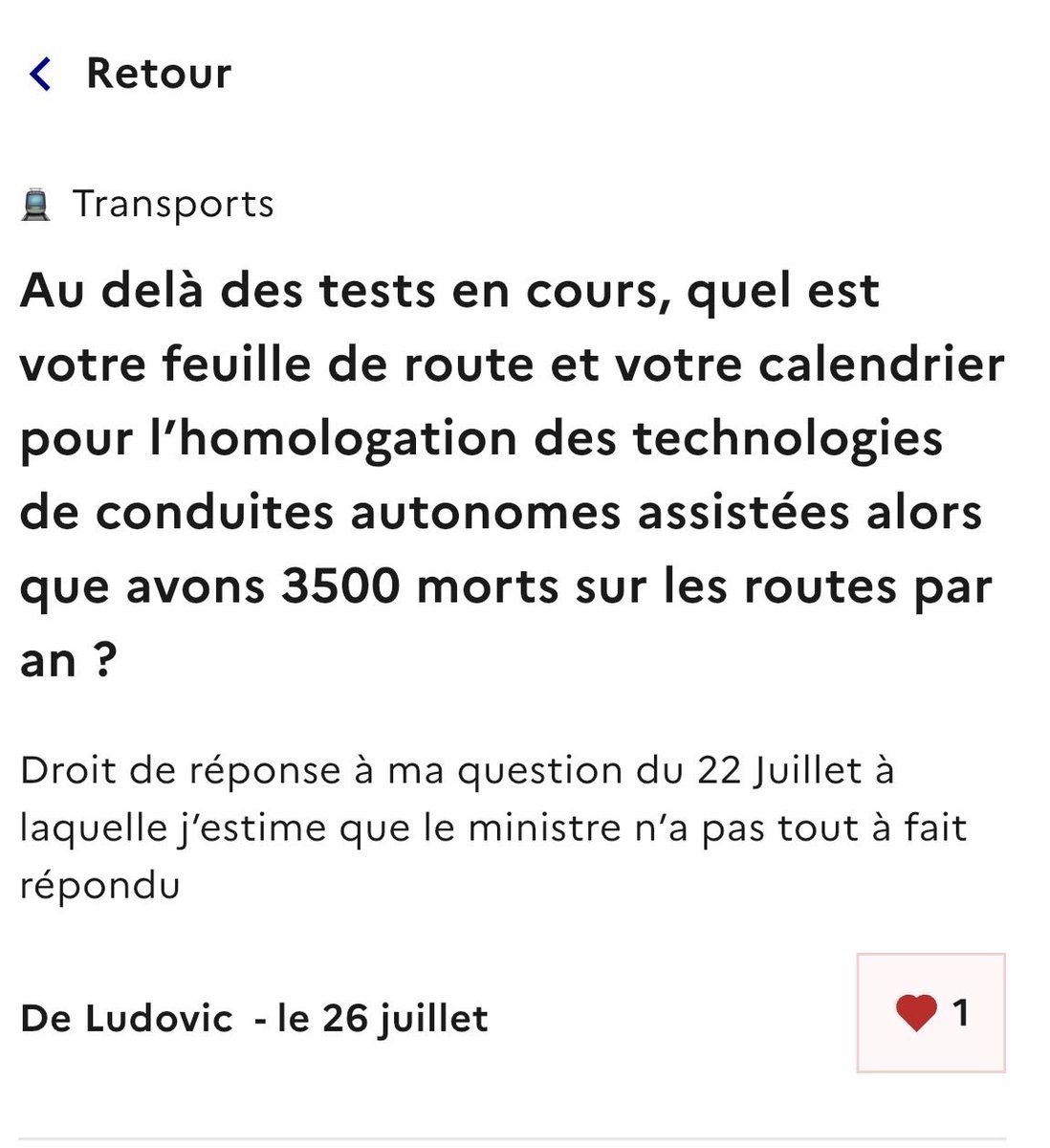 lmaux's tweet photo. @Guigz75116 @PhilippeTabarot Comme j’estime que le ministre n’a pas répondu à la 1ere question que je lui ai posé sur Agora, je lui ai posé une 2eme question https://t.co/j2LtJeeBmo