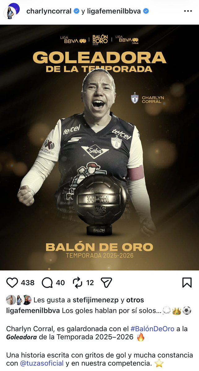 RafaDato2's tweet photo. El robo más descarado del futbol mexicano:

Charlyn Corral gana el Balón de Oro a Mejor Goleadora de la Temporada, pese a que no estaba nominada

Diana Ordóñez de Tigres y Eugenie le Sommer eran las dos aspirantes al premio, Corral no estaba en la terna https://t.co/eIceLtZXv6