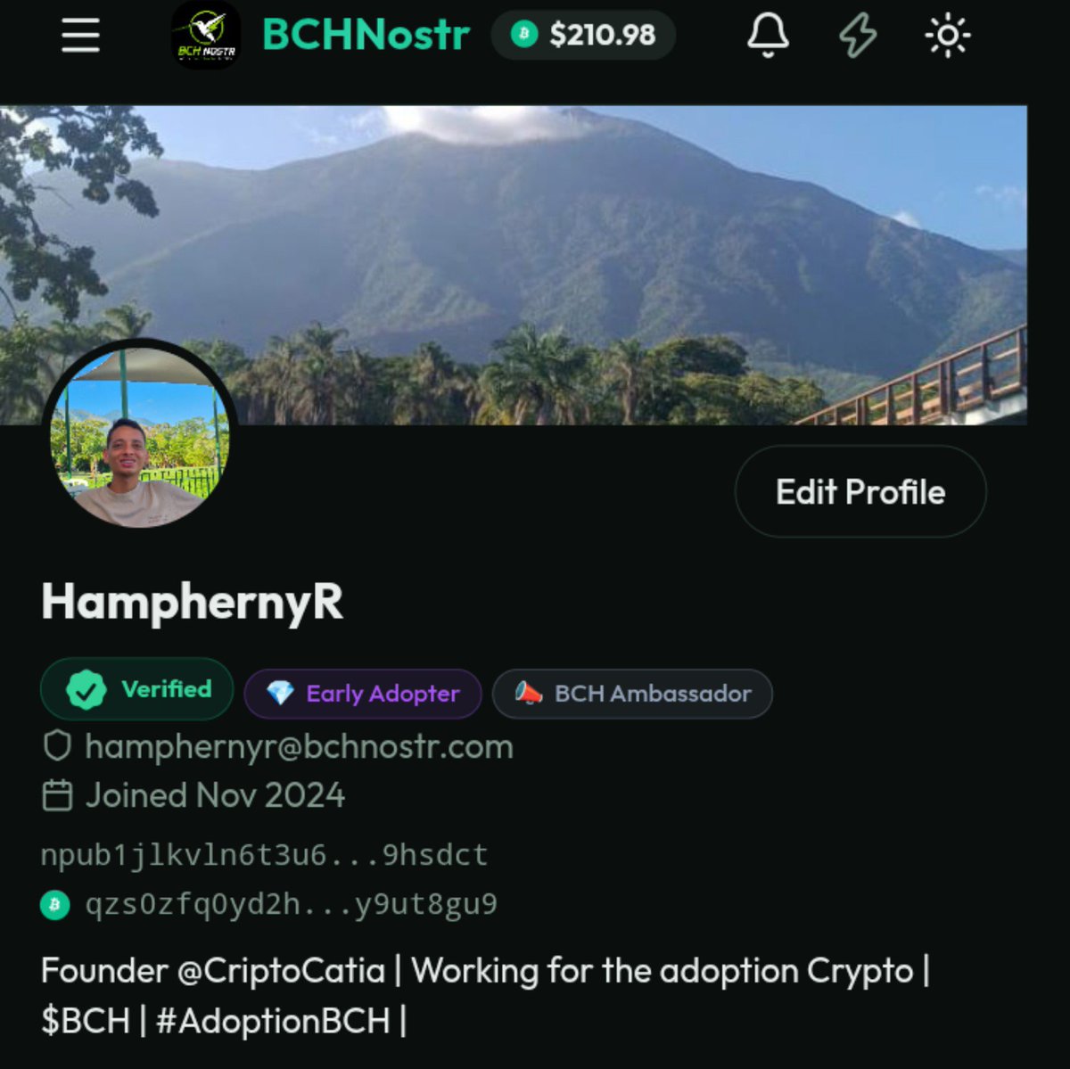 HamphernyR's tweet photo. BCH Nostr is one of the best Bitcoin Cash projects it features its own ecosystem where you can post videos or photos and receive tips in BCH for your content.

It includes a crowdfunding feature to reward creators and allows for live streaming and even chatting with other people. https://t.co/vxaHCYRcjv