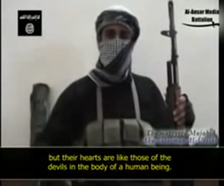 ExecutivePathos's tweet photo. @__Daela__ @TheASP_24 @Animations50967 @sodjthe3rd If youre talking about the OG video heres the link https://t.co/mwNbndDX1E

For context, the guy in the video is Abu Sulayman al Utaybi. One of the first extremist within ISIS. He left ISIS after being punished for burning 3 tribesmen alive. https://t.co/25ni12wtKF
