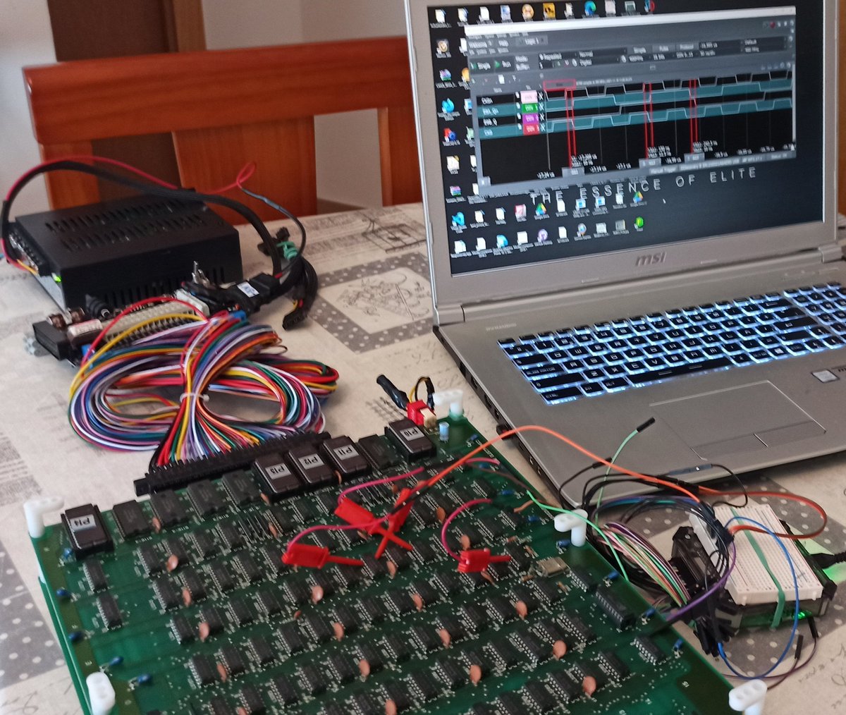 RndMnkIII's tweet photo. One of the first times I ran the Alpha Mission FPGA core with sound, after several months of work—starting from scratch on paper and going through endless simulation sessions. https://t.co/uElMCp3Jtd