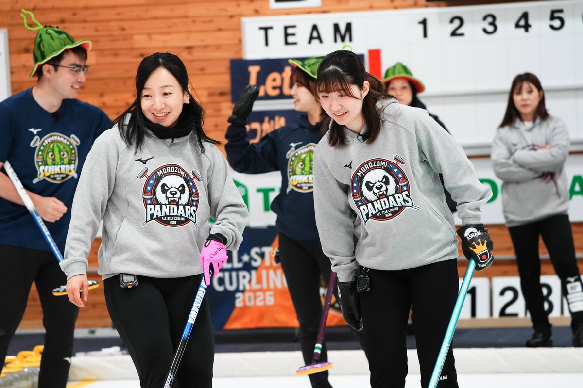 allstarcurling's tweet photo. 🥌スポーツナビ オールスターカーリング2026💫

7.26 sun 10:00｜RESULTS
Let’s豪 5-4 とっかりくんとルイザちゃん
小川・高橋・戸田・鏡 9-4 田畑・小谷・上野姉妹
チーム“わや” 2-9 ホーちゃん’s

#オールスター #カーリング https://t.co/IuKTkB1Soc