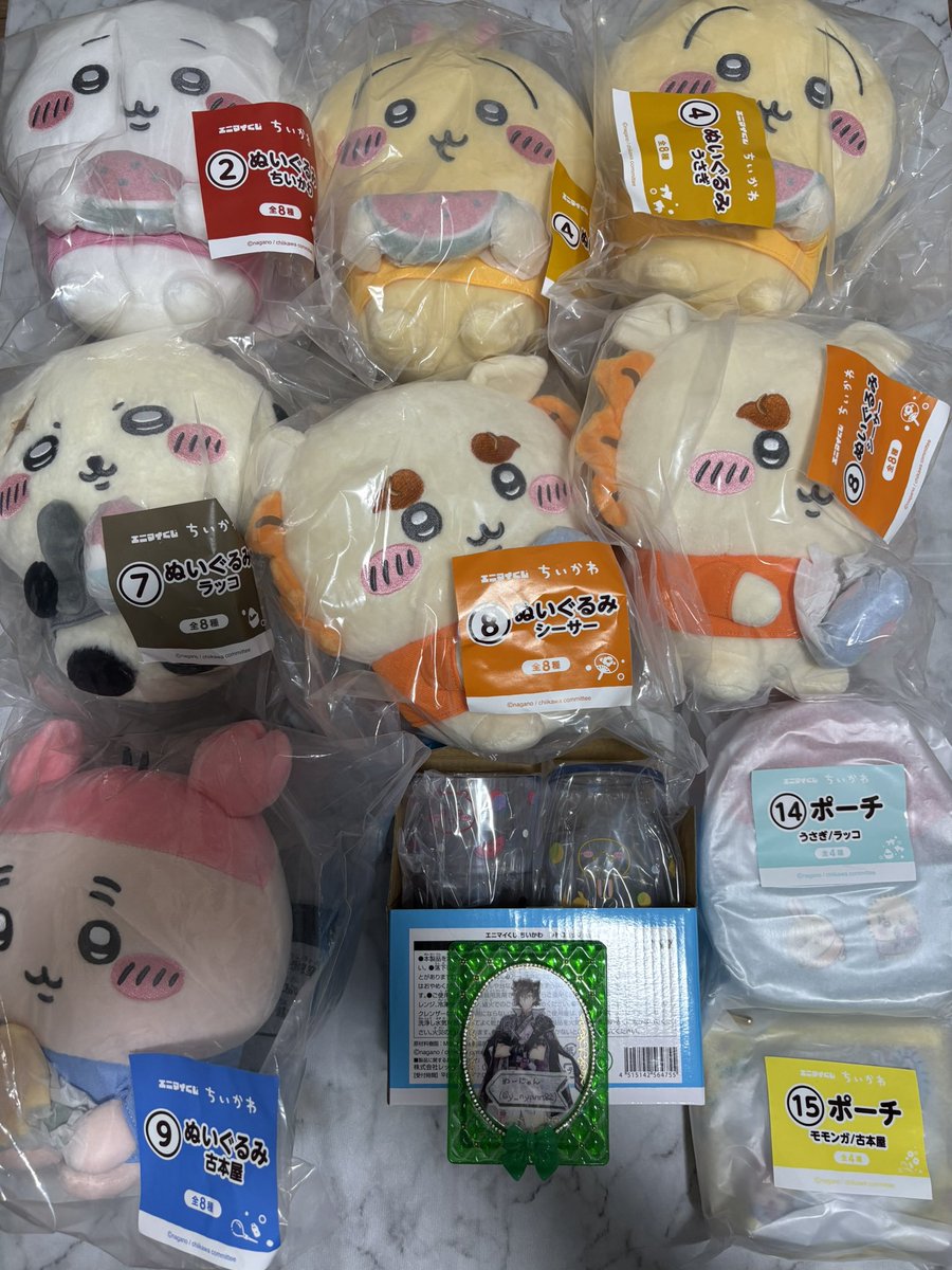 y_nyann82's tweet photo. 【交換】
　ちいかわ　エニマイくじ
　～ちいかわと夏の思い出～

（譲）
　写真詳細

（求）
　⑪ハチワレ風鈴
　⑰レトロコップセット
　　（ハチワレ、ラッコ）
　ラスト賞
　各1点ずつ

郡山>福島県内手渡し
ラスト賞との交換のみ郵送検討。 https://t.co/UJ5VxEmb80