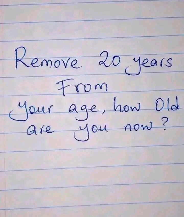 Sayyidaumar's tweet photo. Remove 20 years from your age, how old are you now ? https://t.co/Ui1t0is7Zf