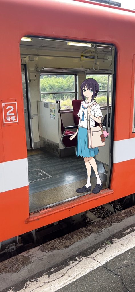 takamuuuu1234's tweet photo. 岳南電車に乗っている彩葉
#超かぐや姫 
#COCOAR 
#岳南電車 https://t.co/67g9pDWzr7