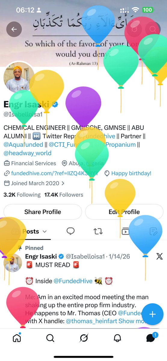 Isabelloisa1's tweet photo. +1 🎂 

Alhamdulillah for another year Today.
Cheers to many more fruitful Years in health, wealth and faith. Ameen 🤲🏻 

Say a wonderful prayer for me. 🫶🏻🤍 https://t.co/ejeOvATbW9