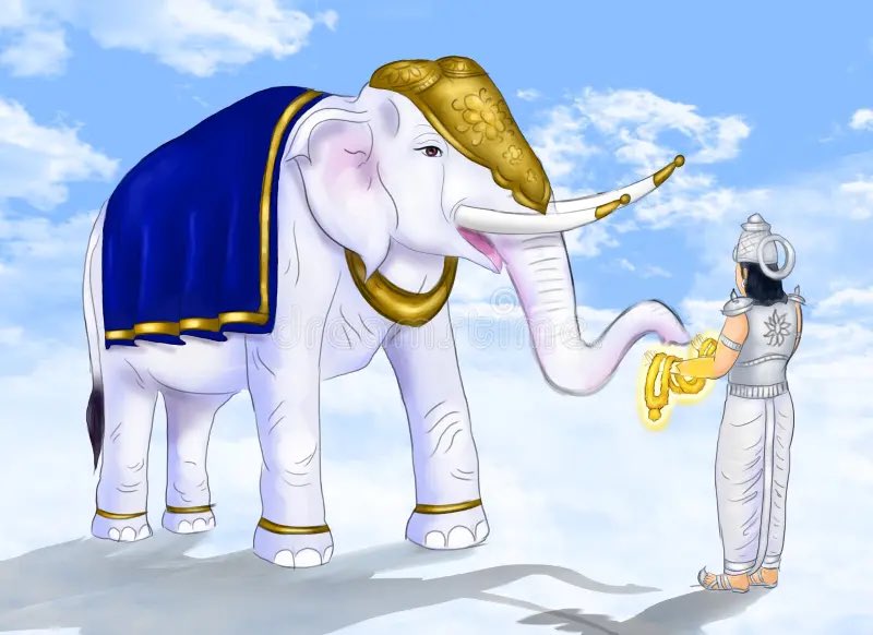 behind_you_rk's tweet photo. People are asking why an elephant appears in the #Ramayana trailer.

Here’s what Maharishi Valmiki himself says in the Valmiki  Ramayana .

Source: Araṇya Kanda, Sarga 32, Sloka 7

देवासुरविमर्देषु वज्राशनिकृतव्रणम् ।
ऐरावतविषाणाग्रैरुद्घृष्टकिणवक्षसम् ॥

Meaning:
Surpanakha describes Ravana  as bearing scars on his chest from the sharp tusks of Airavata, the divine elephant of Indra, sustained during the Deva–Asura battles.

What this verse tells us:
• Airavata is Indra’s celestial elephant.
• His tusks were powerful enough to leave permanent scars on Ravana.
• Airavata fought alongside Indra in the Deva–Asura war.

So @niteshtiwari22 has not shown anything which is not there in Valmiki Ramayna.